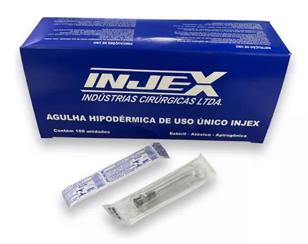 AGULHA HIPODERMICA 20 X 5,5 CX C/100 UNIDADES – INJEX