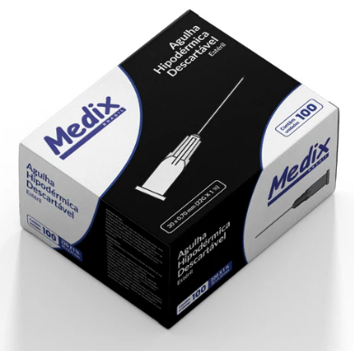 AGULHA HIPODERMICA 30 X 07 CX C/100 UNIDADES – MEDIX