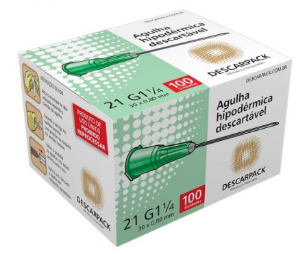 AGULHA HIPODERMICA 30 X 08 CX C/100 UNIDADES - DESCARPACK