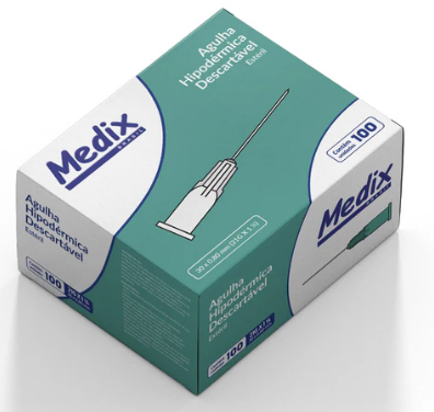 AGULHA HIPODERMICA 30 X 08 CX C/100 UNIDADES - MEDIX