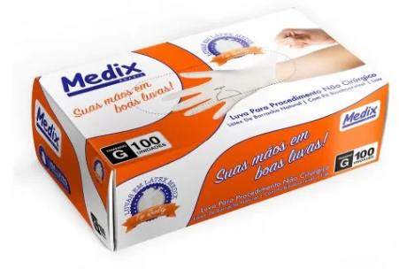 LUVA LATEX C/ PO PARA PROCEDIMENTO NAO CIRURGICO TAM G C/100 UNIDADES - MEDIX