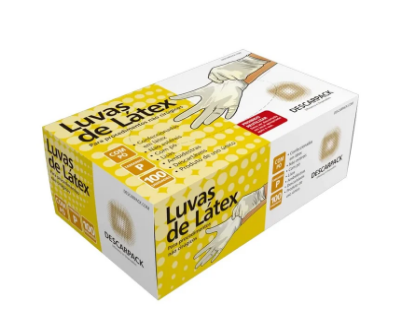 LUVA LATEX C/ PO PARA PROCEDIMENTO NAO CIRURGICO TAM P C/100 UNIDADES - DESCARPACK