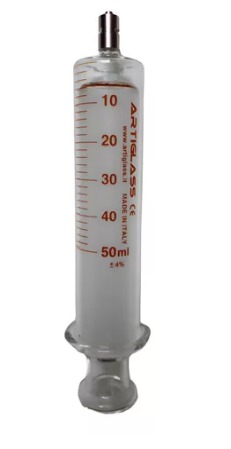 SERINGA VIDRO LUER LOCK METAL 50ML C/1 UNIDADE - ARTI GLASS