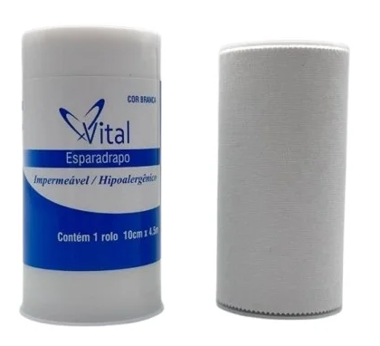 ESPARADRAPO IMPERMEÁVEL 10 cm x 4,5m BRANCA - VITAL