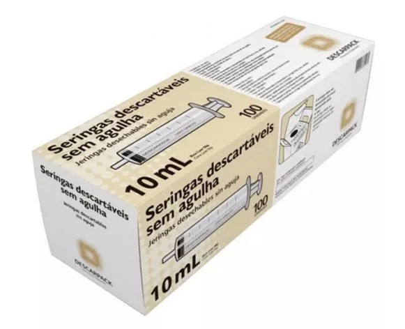 SERINGA 10ML S/AGULHA BICO SLIP C/100 UNIDADES - DESCARPACK