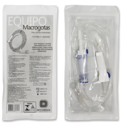 EQUIPO MACROGOTAS P/ INFUSÃO INTRAVENOSA C/1 UNIDADE - DESCARPACK