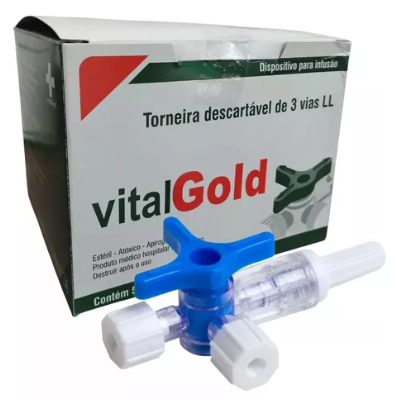 TORNEIRA 3 VIAS C/ 1 UNIDADE - VITAL GOLD
