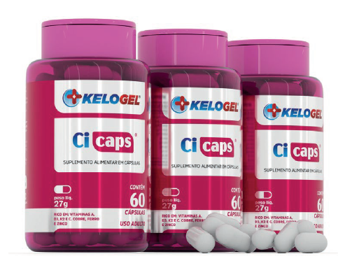 CICAPS SUPLEMENTAÇÃO PARA CICATRIZAÇÃO 60 CAPISULAS- KELOGEL
