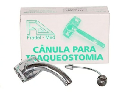 CÂNULA DE TRAQUEOSTOMIA METAL/ METÁLICA CURTA N°05 - FRADEL