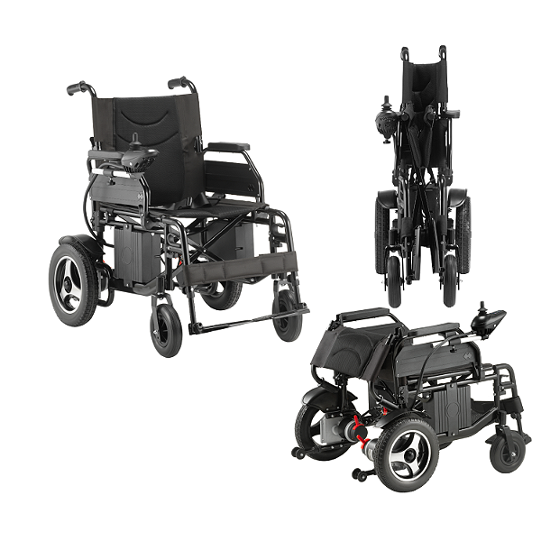 Cadeira de Rodas Dobrável Motorizada Elétrica 120 kg Preto