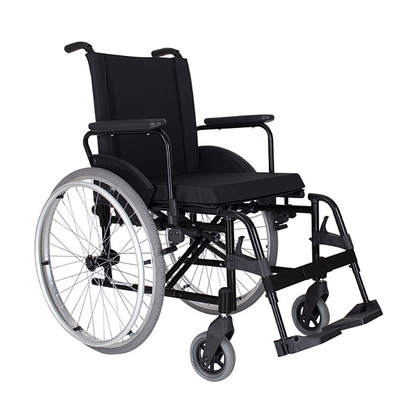 Cadeira de Rodas Dobrável Roda Removível Alumínio 48cm Preto MA3 Slim