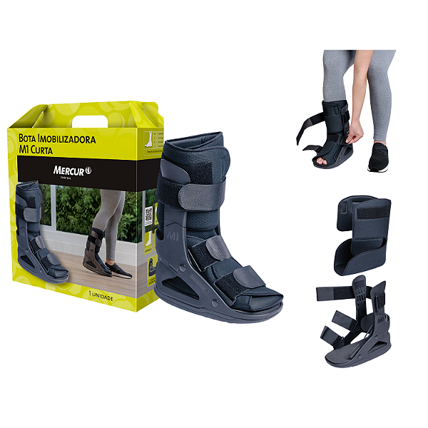 Bota Ortopédica imobilizadora Tornozeleira  Bilateral Curta