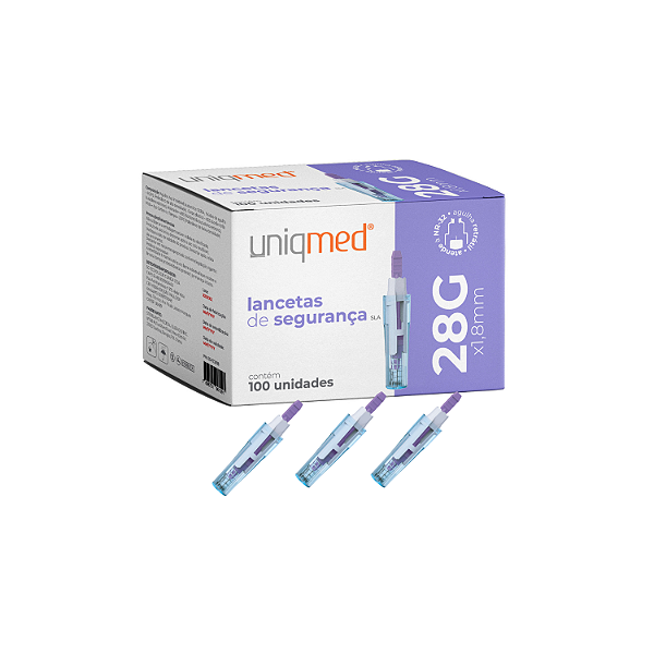 Lanceta Finas Automática Dispositivo Segurança 28g 100 Und
