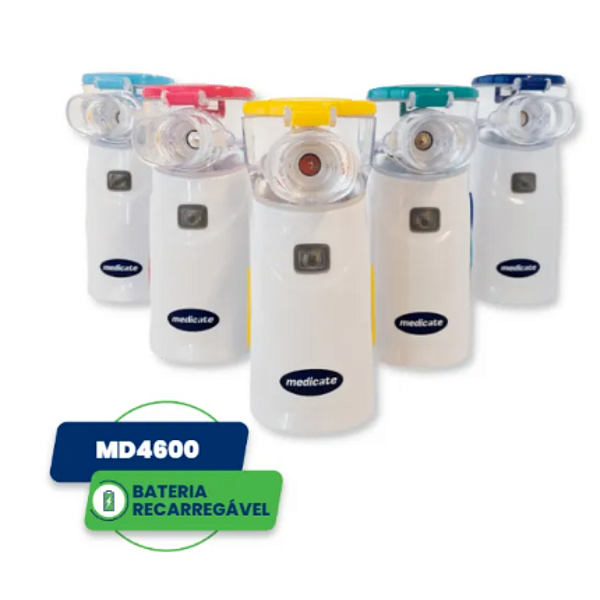 Inalador Nebulizador Rede Vibratória Portátil Com Bateria  Mesh Colors Medcate