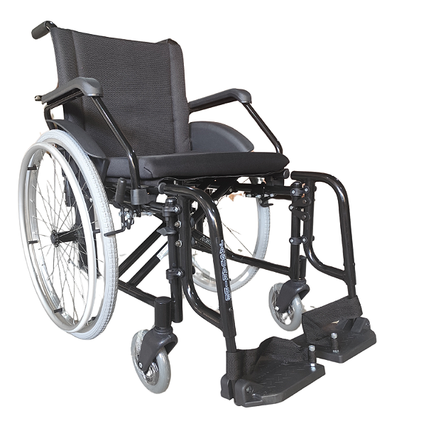 Cadeira de Rodas Dobrável Alumínio Obeso 44 cm Suporta Até 130 KG Preto Agile S Jaguaribe