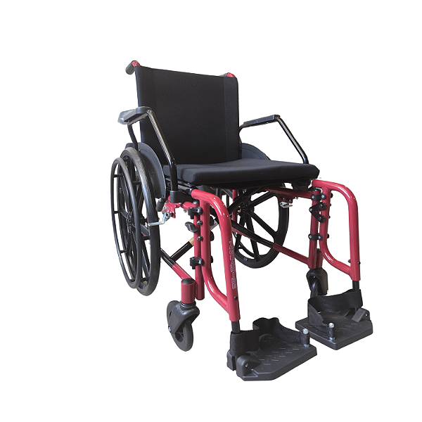 Cadeira de Rodas Dobrável Resistente 44 cm Suporta Até 100 KG Vinho Cantu SL - Jaguaribe