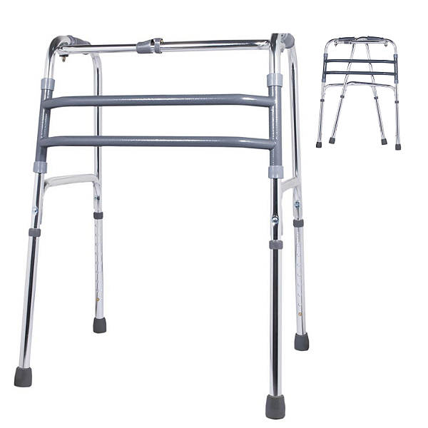 Andador 3 Barras Dobrável Alumínio Idoso Fixo Articulado 130 kg