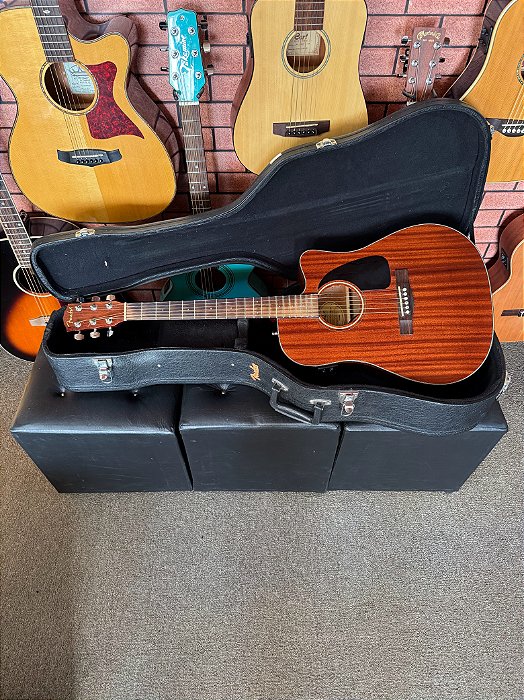 Violão Fender Cd60ce mahogany folk aço elétrico regulado
