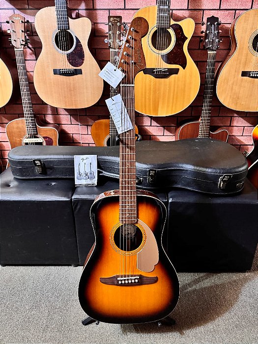 Violão Fender Malibu Parlor aço elétrico novo