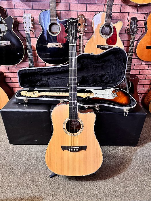 Violão Tagima Sunset folk elétrico tampo sólido regulado elixir e bag