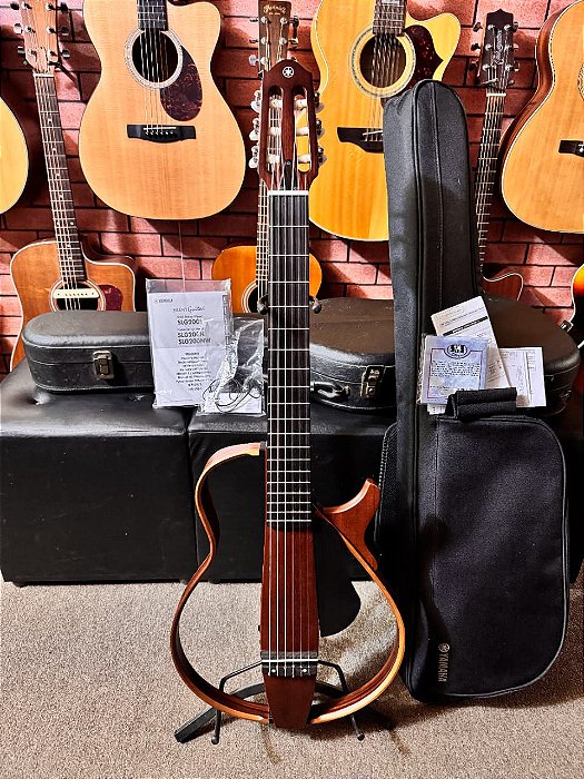 Violão Yamaha Silent slg200s aço elétrico com efeitos regulado