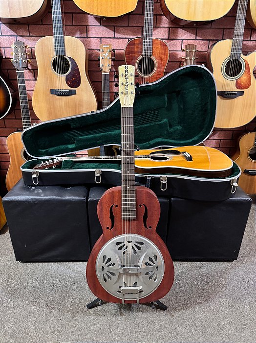 Violão Ressonador (dobro) Gretsch G9200 regulado elixir