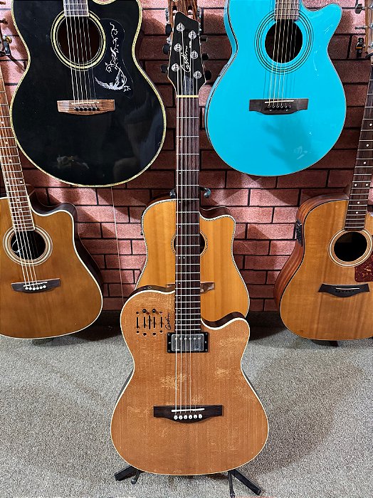 Violão Godin a6 ultra flat aço híbrido regulado