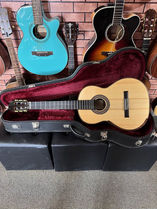 Violão Samuel Carvalho nylon Ct3 inteiro sólido double top abeto com case