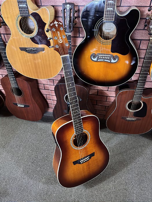 Violão Crafter folk SDX24 tampo sólido elétrico Lr baggs