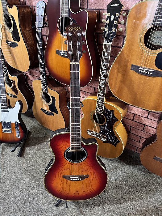 Violão Condor flat fundo de fibra elétrico regulado