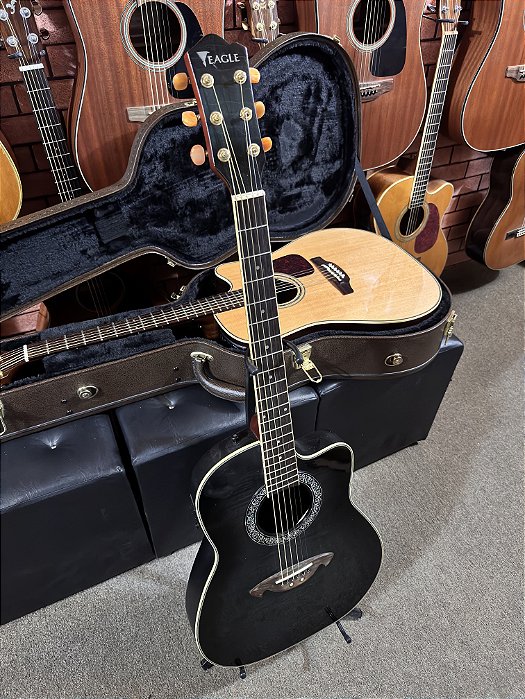 Violão Eagle ch306 aço elétrico flat fibra regulado