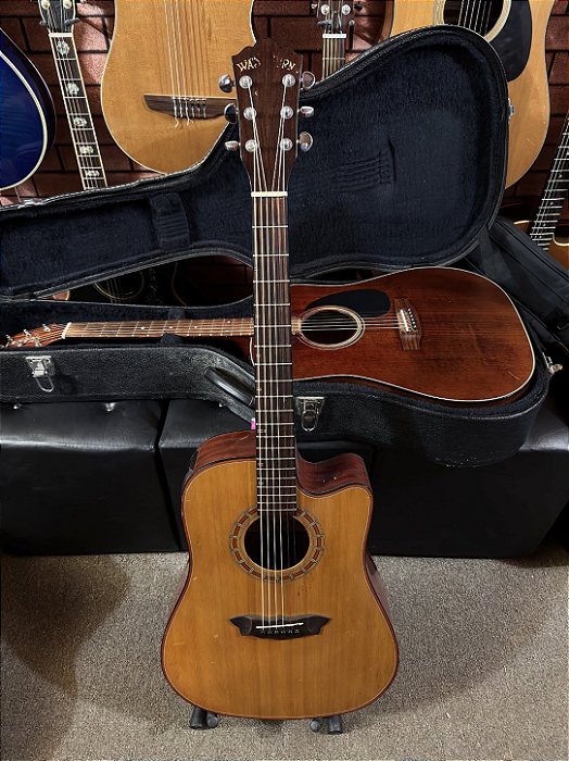 Violão Washburn D42sce tampo sólido folk elétrico regulado elixir