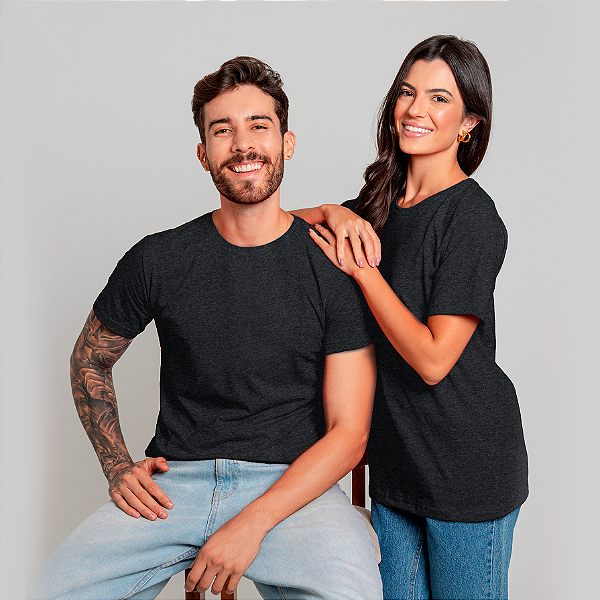 Camiseta Básica Algodão Adulto Unissex Grafite