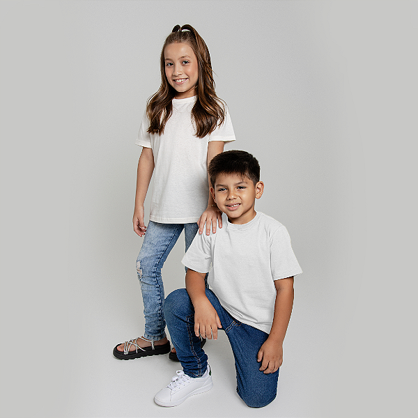 Camiseta Básica Algodão Infantil Unissex Branca