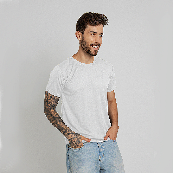 Camiseta Dry Fit Adulto Unissex Branca
