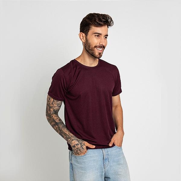 Camiseta Dry Fit Adulto Unissex Bordô