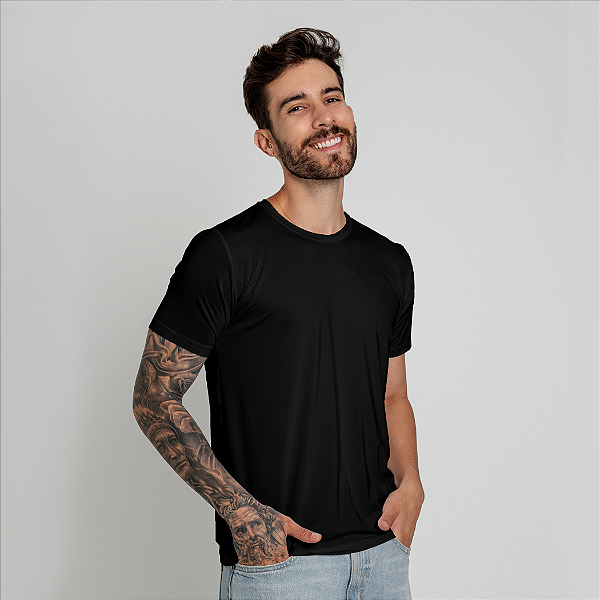 Camiseta Térmica UV Adulto Unissex Preta