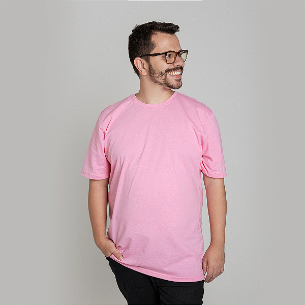 Camiseta Plus Size Algodão G4 e G5 Adulto Unissex Rosa Bebê