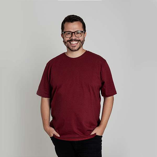 Camiseta Plus Size Algodão G4 e G5 Adulto Unissex Bordô