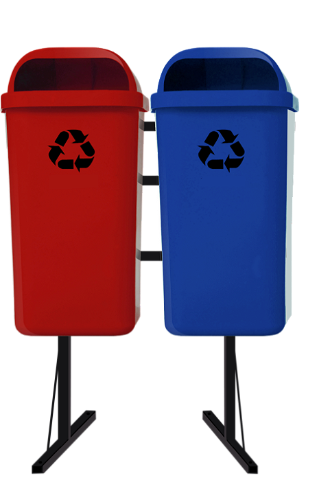 Conjunto Lixeira Papeleira 50L com Suporte