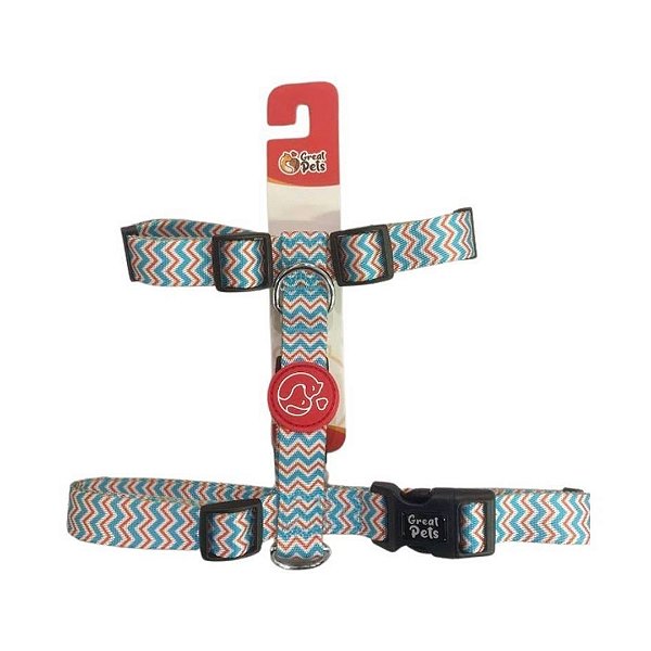 Peitoral H P/ Cães Tam. G -Zig Zag