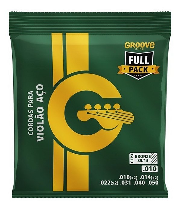 Encordoamento Groove / Solez Gfp3 P/violão Full Package Calibre 0.010