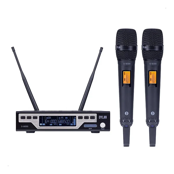 Microfone Sem Fio Uhf Dylan D-8000 S Cor Preto