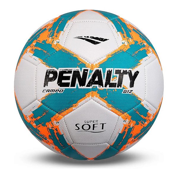 BOLA DE FUTEBOL DE CAMPO GIZ N4 XXIII - BRANCO, TURQUESA E LARANJA - PENALTY