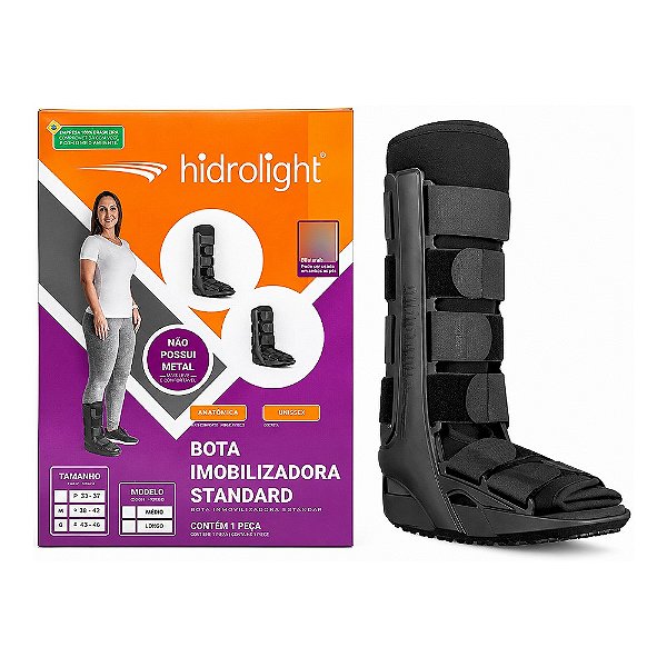 BOTA IMOBILIZADORA STANDARD PRETA CURTA - HIDROLIGHT