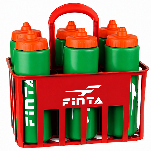 KIT CESTA COM 6 SQUEEZE FINTA VALVULA AUTOMÁTICA - FINTAGOL