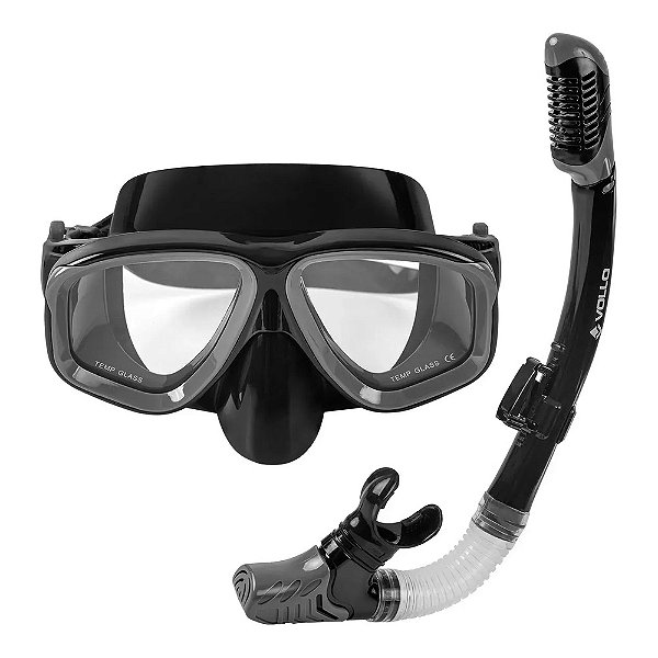 KIT DE MERGULHO ADULTO MÁSCARA E SNORKEL - VOLLO
