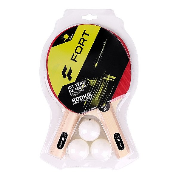 KIT TÊNIS DE MESA  2 RAQUETES E 3 BOLAS -  FORT