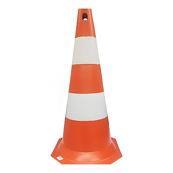 CONE LARANJA E BRANCO 75 CM