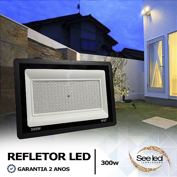 REFLETOR LED SMD 300W | BIVOLT | RESISTENTE À ÁGUA IP67 | 33.000LM | 6.500K BRANCO FRIO